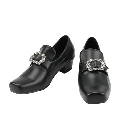 Men Retro Loafers Metal Square Buckle Formal Shoes Halloween Cosplay Shoes2