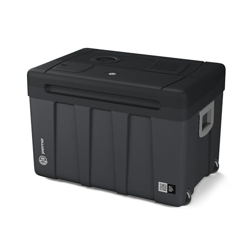 peme Glacière Électrique 46,5L - Refroidisseur et Chauffe-Plats Double Alimentation 12V & 240V Mode Éco Roulettes & Poignée Ultra Silencieuse pour Voiture...