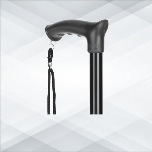 Image of Kossto Walking Stick with Adjustible Height, Mild-Steel Body, Light Weight for Men /Women, Patients, Old People (Black)