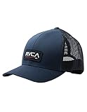 RVCA Men's Curved Bill Snapback Mesh Trucker Hat, Navy W/Blue, ONE Size