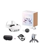 2025 Compatible for Meta Quest 3 Virtual Reality Headset All in One 3D VR Glasses with 8G + 128G/512G Memory for Entertainment/Office(2 White 128G)