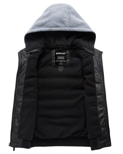 wantdo Boy's Puffer Vest Waterproof Winter Coat Fleece Vest Sleeveless Jacket3