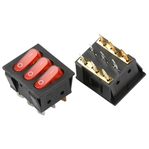 Interruptor basculante KCD3 de triple encendido independiente con 9 pines y 16A 250V