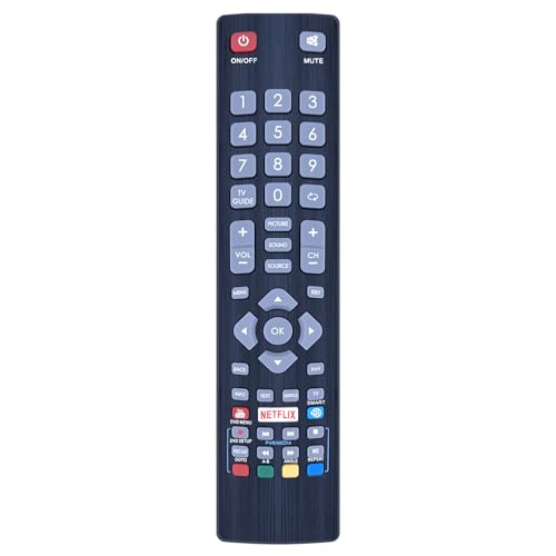 CLVIZCXOM Télécommande de rechange compatible avec Blaupunkt BLF/RMC / 0008 Full HD LED 3D Smart TV avec boutons intelligents Netflix YouTube 3D