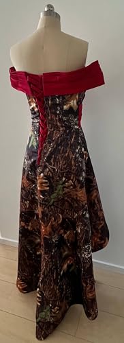 YINGJIABride High Low Camo Bridesmaid Dresses Party Formal Gowns Prom Dress Off Shoulder3