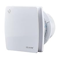 XIIW Badlüfter Ø100mm Weiß Abluftventilator mit Nachlauf und Rückstauklappe 95m³/h, 12 Watt / 34dB / spritzwasserfest Wandventilator für Bad,WC und Küche