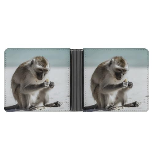 Monkey on The Ground Men Wallet Slim Thin Credit Card Women Money Clip Leather Bifold Front Pocket Wallets