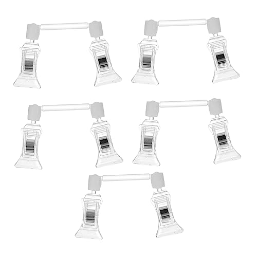 NAMOARLY 5piezas Clips Publicitarios De Doble Cabeza Portaetiquetas Para Supermercados Expositor De Estante Para Etiquetas Publicitarias Soporte Para Etiquetas Para Tiendas y Displays