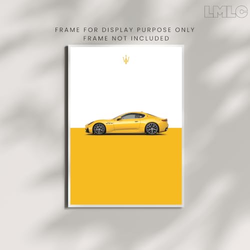 Image of Live Mad Live Crazy Maserati Granturismo Portrait Single Wall Paper Poster, A3 Size, 16.5L X 11.7W Inches Unframed Art Prints - Home, Bedroom, Living Room & Decor - Aesthetic, Matt Finish, Frame Not Included