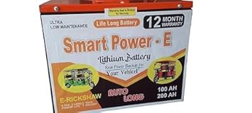 SMART POWER E Lithium Battery for E-Riksha, 5.123 kW, Ultra Low Maintenance, 12 Months Warranty (001)