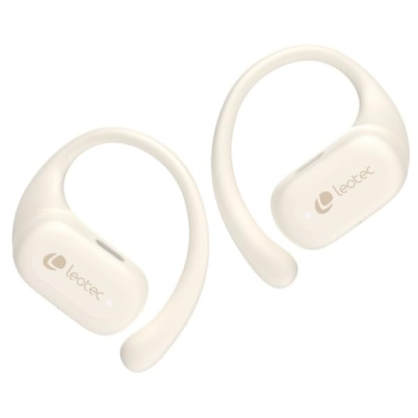 Auriculares Deportivos Bluetooth Leotec Open Air Zenith Sport con estuche de carga/ Autonomía 6.5h/ Beige
