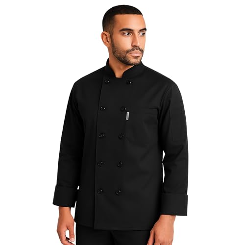 Image of uniformer Full Sleeves Chef Coat for Men | Double-Breasted Chef Coat With Reversible Closure | Comfortable & Stylish | Easy Care & Breathable | Ideal for Chefs, Cooks, and Kitchen Staff