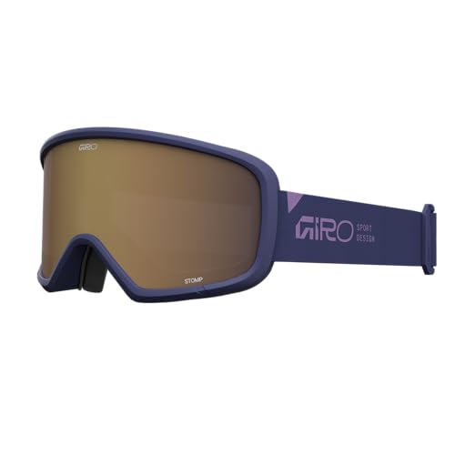 Giro Stomp Kids Ski Goggles - Snowboard Goggles for Youth, Boys & Girls - Mauve Purple Wordmark - Amber Rose