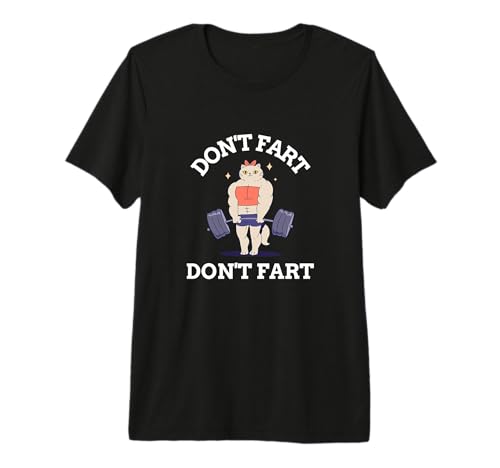 Don't Fart Muscle Cat Weight Lifting Gym Workout Fitness Premium Tri-blend T-Shirt