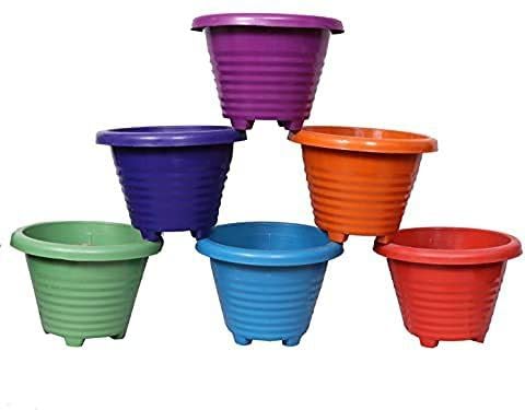 JOYMART Gardening Multicolor Free Standing Plant Containers 10 Inches Flower Pots with Free Pack of Variety Flower Seeds Indoor Outdoor Planter Set (Pack of 20) (B099F7GQ24) Amazon Price History, Amazon Price Tracker