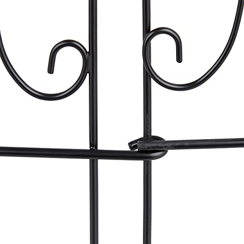 Relaxdays Beeteinfassung zum Stecken, 4 Zaunelemente, HxB: 28,5 x 39 cm, Metall, Beetzaun für Garten, Vintage, schwarz