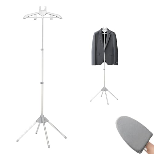 Steamer Stand for Clothes Garment Steamer Hanger with Ironing Glove Portable Steamer Rack for Steaming Clothes Adjustable Handheld Hanging Ironing Clothes Stand
