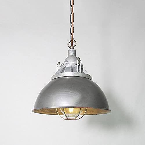 Lustre suspendu semi-encastré en verre et métal au style industriel américain
