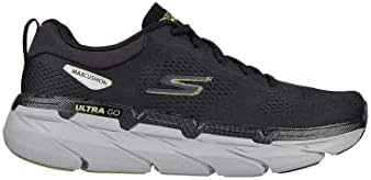 Skechers Men's Sneaker Road Running Shoe, Black and Lime Textile, 9.5 | Image 2