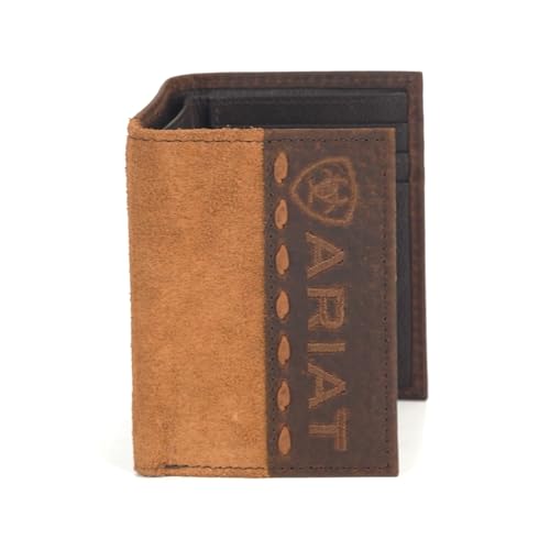 ARIAT Trifold Roughout Crocodile Wallet, Tan2