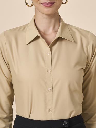 Image of Style Quotient Women Solid Polycotton Regular Formal Shirt