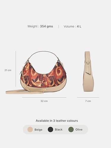 Image of ZOUK Women's Vanya Baguette | Crossbody Vegan Leather Sling Bag | Detachable Strap