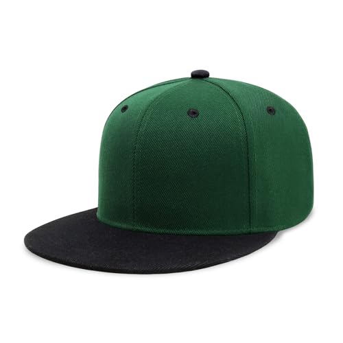 Image of CHOK.LIDS Flat Bill Visor Classic Snapback Hat Blank Adjustable Brim High Top End Trendy Color Style Plain Tone Baseball Cap