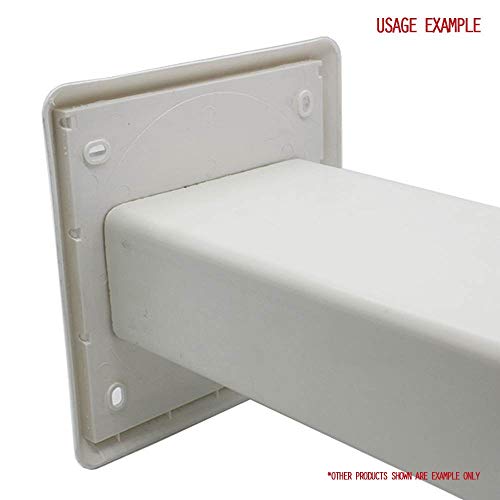 Kair White Louvred Wall Vent Grille 155mm External Dimension with 110mm x 54mm Rectangular Rear Spigot, 110x54mm - Image 3