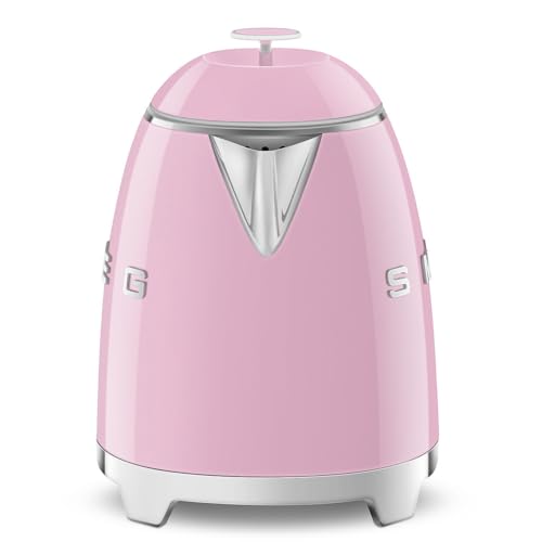 Image of SMEG Mini 50's Retro Style 3 Cup Electric Kettle with Double Wall Anti Slip Base and Water Level Indicator (Pink)