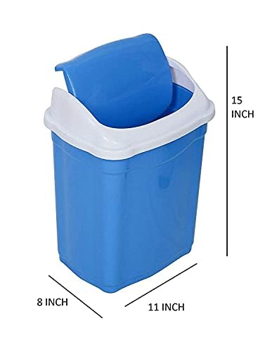 Image of Aristo Small Plastic Swing Dustbin,16 Ltr (BLUE)