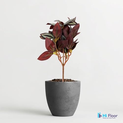 Image of Enhance Your Space with Artificial Leaf Decor Foliage for Stunning Interiors Decorative Items for Home;Office; Room; Living Room; Table; (Without Vase) (Pack of 1, Dark Maroon)