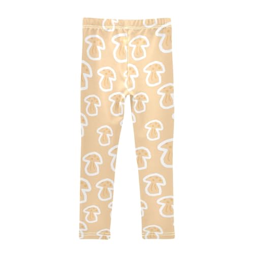 Mushrooms Sticker Girls Leggings,Workout Leggings for Girls Toddler Athletic Leggings Size for 3-10T2
