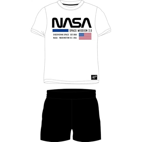 NASA Schlafanzug für Jungen - Kinder Pyjama Set Kurzarm Jungen...
