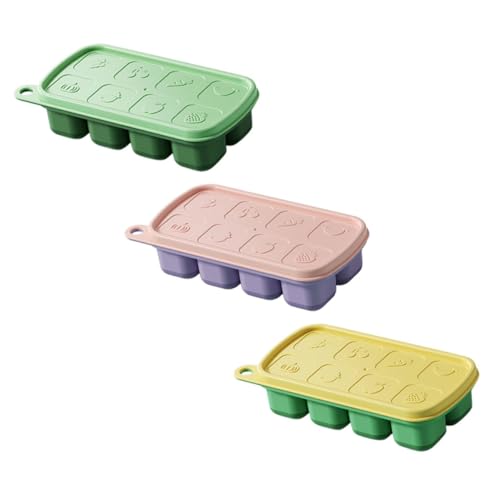 Set de 3 cubiteras con tapa para hielo