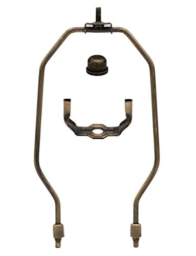 Creative Hobbies® 8 Inch Lamp Harp Kit - Antique Brass Finish | Harp, Finial, And Harp Base Set For Table And Floor Lamps #TOP12