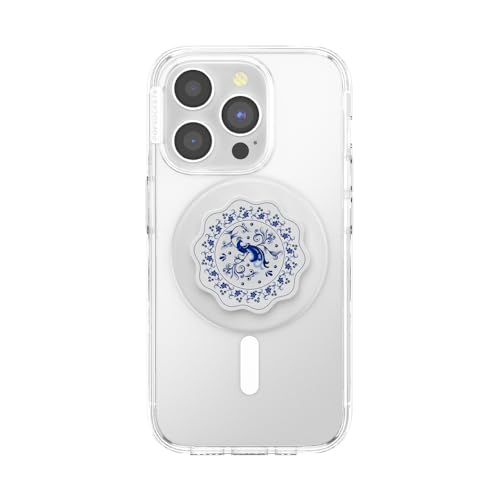 Image of PopSockets Phone Grip for MagSafe, Magnetic Holder, Phone Stand, Cute - Peacock Saucer