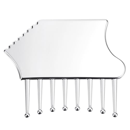 Ptwola Stainless Steel Scalp Massage Comb & Metal Guasha Tool