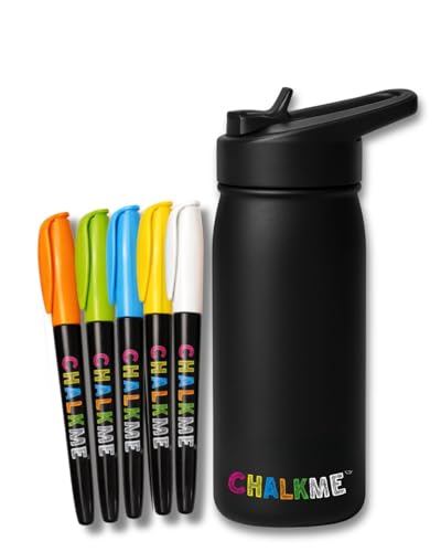 CHALKME Kids Water Bottle 15oz Stainless Steel Vacuum Insulated with