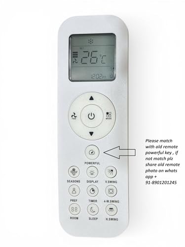 Image of Compatible with Blue Star AC Remote Original Model 301a 301A Suitable for 1 | 1.5 | 2 Ton Split and Window Air Conditioner - Match Remote Key by Key with Existing Remote Control