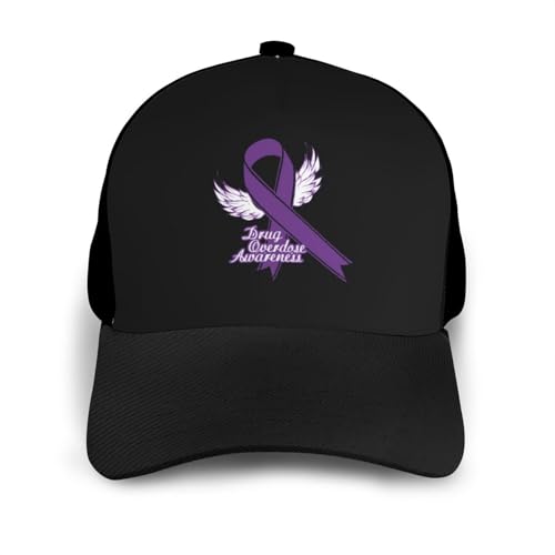 I Wear Purple for Drug Overdose Awareness Unisex Classic Adjustable Curved Brim Baseball Cap, Trucker Hat3