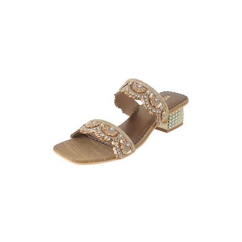 Image of Mochi Women synthetic embellishments Ethnic Slip-on Sandal