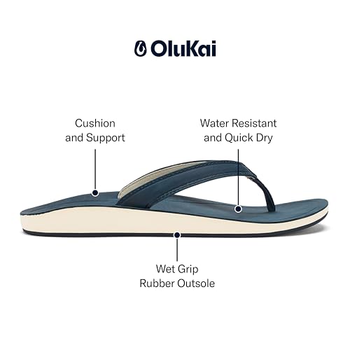 Sandales en cuir pleine fleur OLUKAI à semelle moulée confort