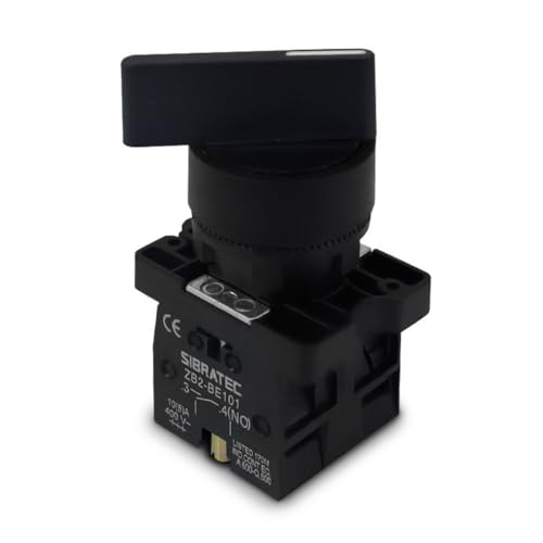 Chave Seletora Plástica EJ33 Manopla Longa | 3 Posições 2NA