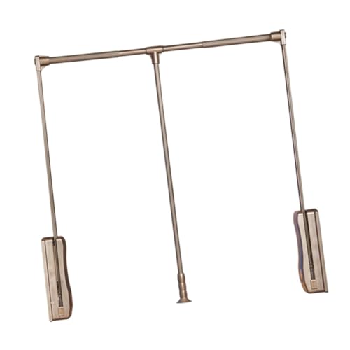 Sharplace Barra de Armario Abatible, Fácil de Instalar, Ajustable, Ergonómica, Versátil, Organizador de Perchas de Metal para Armario, MarrÓn, Individual