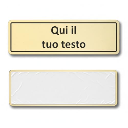 Targhetta Ottone Personalizzata | Targa Cassette Postali Adesiva – Targa per Posta Casa/Ufficio – Montaggio Facile, Alta Durabilità Esterno Interno (Ottone Lucido 1mm, Misura 150x50mm)