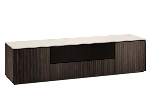Salamander Designs Manhattan 245 AV Console (Maro Ebony, Matte Taupe Glass Top)