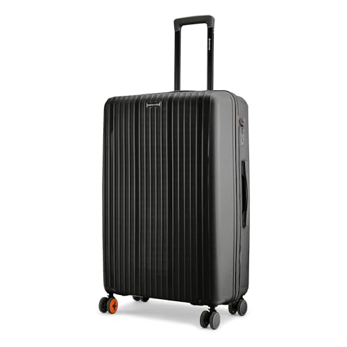 Nasher Miles Pondicherry Hard-Sided Polypropylene Check-in Luggage 28 inch | 75cm | 8 Wheels Large Trolley Bag for Travel | Suitcase (Black)