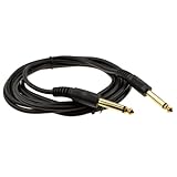 kenable 6,35 mm 1/4inch Mono Jack Fiche Guitar/Instrument/Patch câble Plaqués Or 3 m [3 mètre/3m]