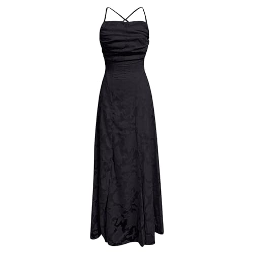 Vestido elegante sin mangas de fiesta corte ajustado negro midi 3