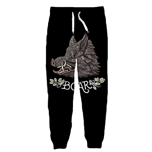 Pantalon imprimé 3D sanglier pour rester à l'aise au printemps et en automne